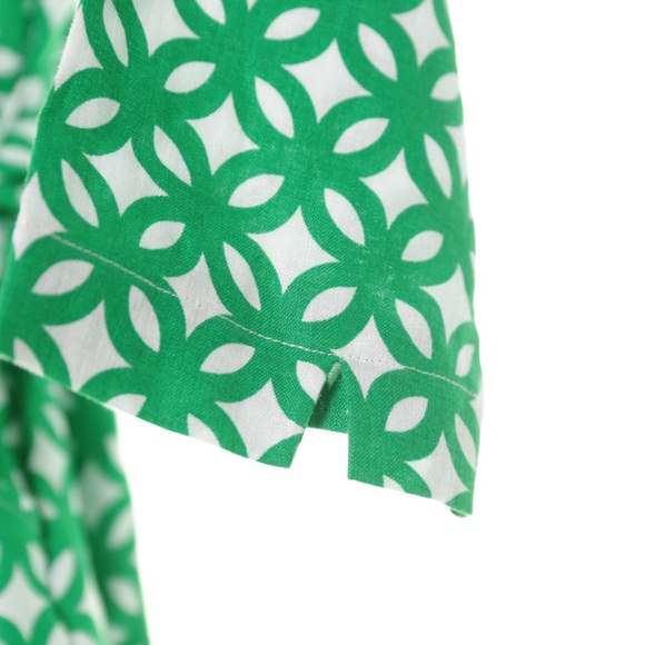 NWOT Boden Kelsey Linen Tunic Green Geometric 3/4 Sleeve Dress Womens 10P/14P MP - Picture 6 of 9